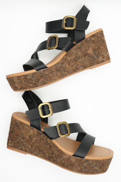 Blowfish Vegan Leather Cork Platform Wedge Sandal - Freckled Poppy
