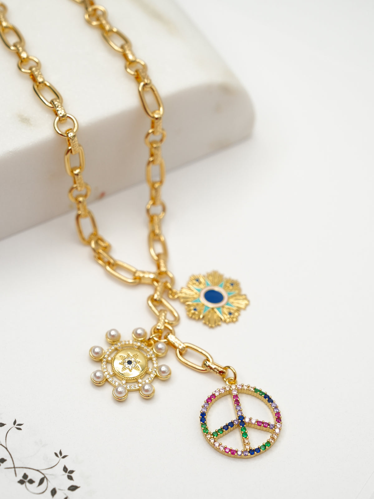 Cluster Charm Necklace - Freckled Poppy