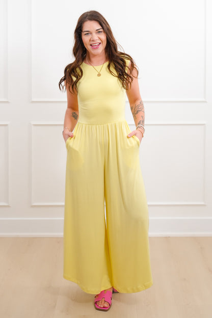 Knit Sleeveless Open Back Wide Leg Jumpsuit - Freckled Poppy