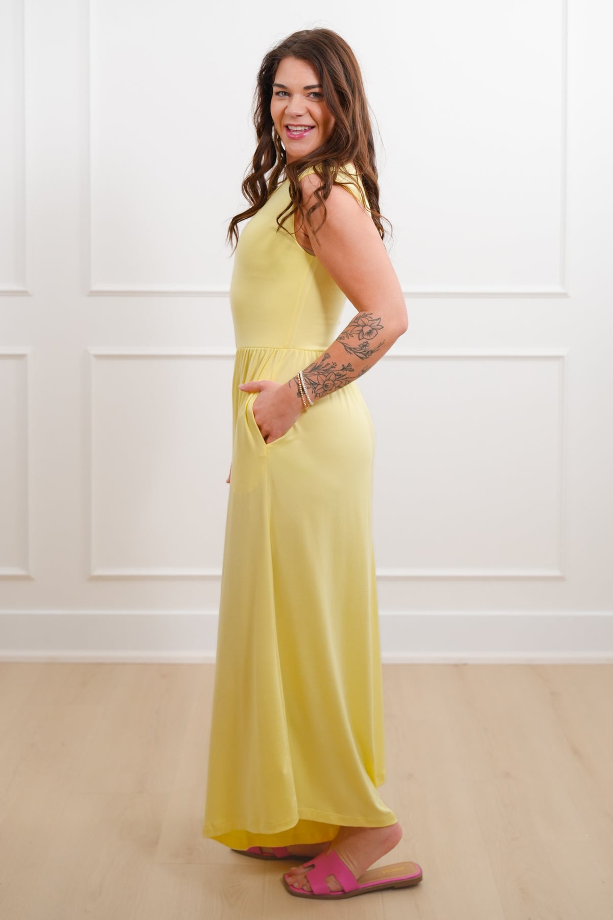 Knit Sleeveless Open Back Wide Leg Jumpsuit - Freckled Poppy
