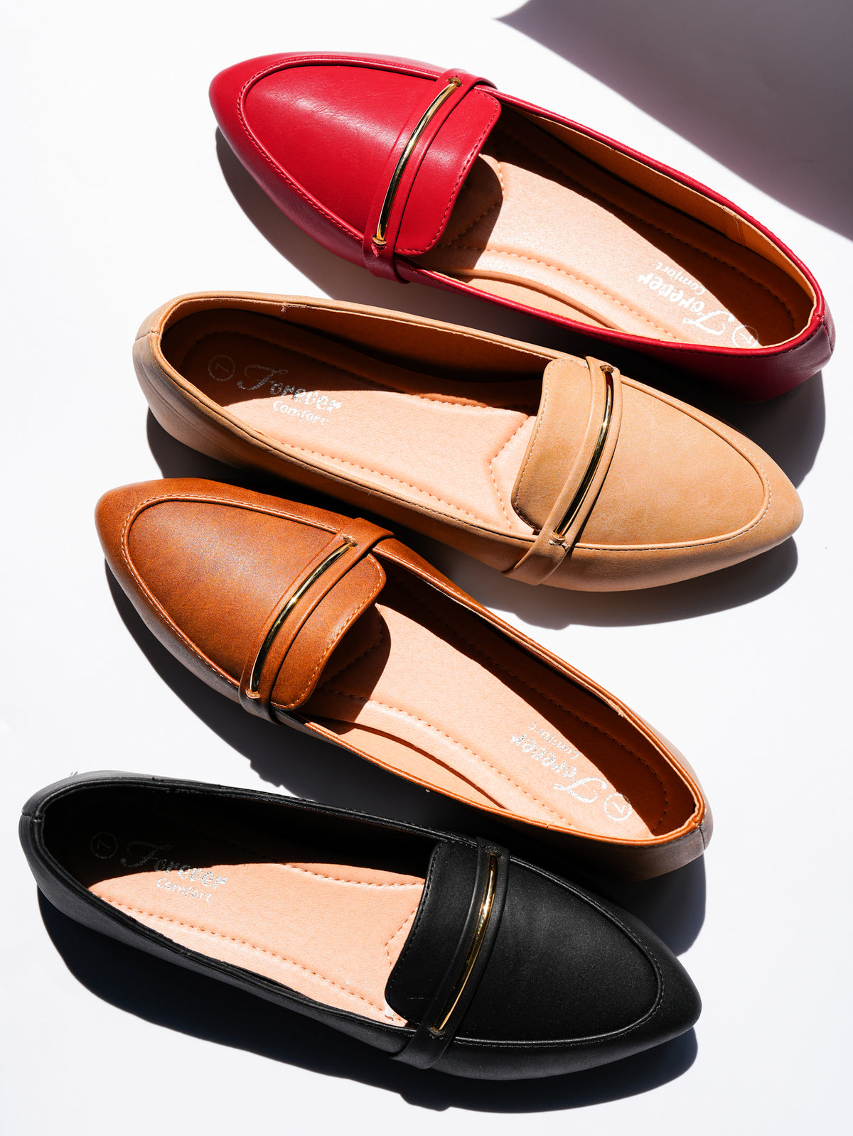 Vegan Leather Pointed Toe Loafer Flat - Freckled Poppy