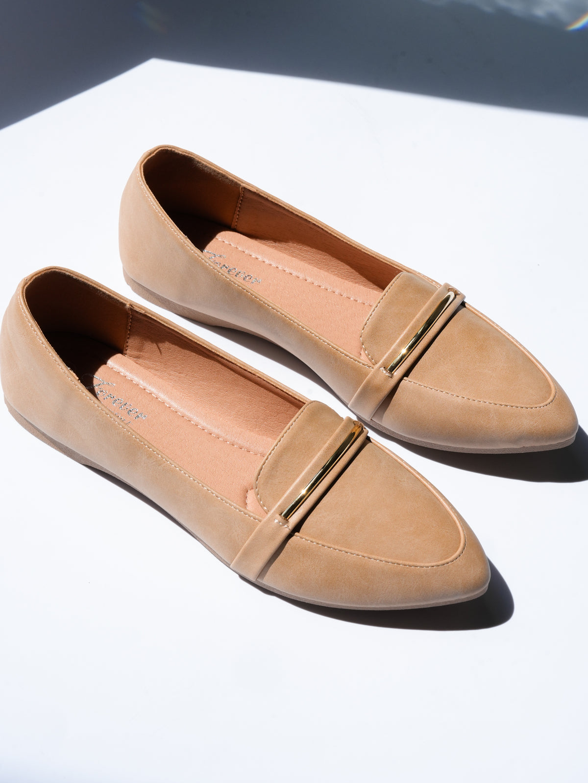 Vegan Leather Pointed Toe Loafer Flat - Freckled Poppy