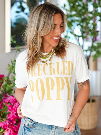 Plus/Reg Short Sleeve Freckled Poppy Graphic Tee - Freckled Poppy