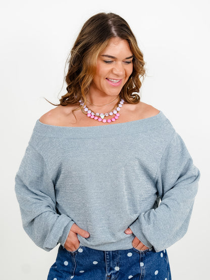 Door Buster! Knit Long Sleeve Off Shoulder Top