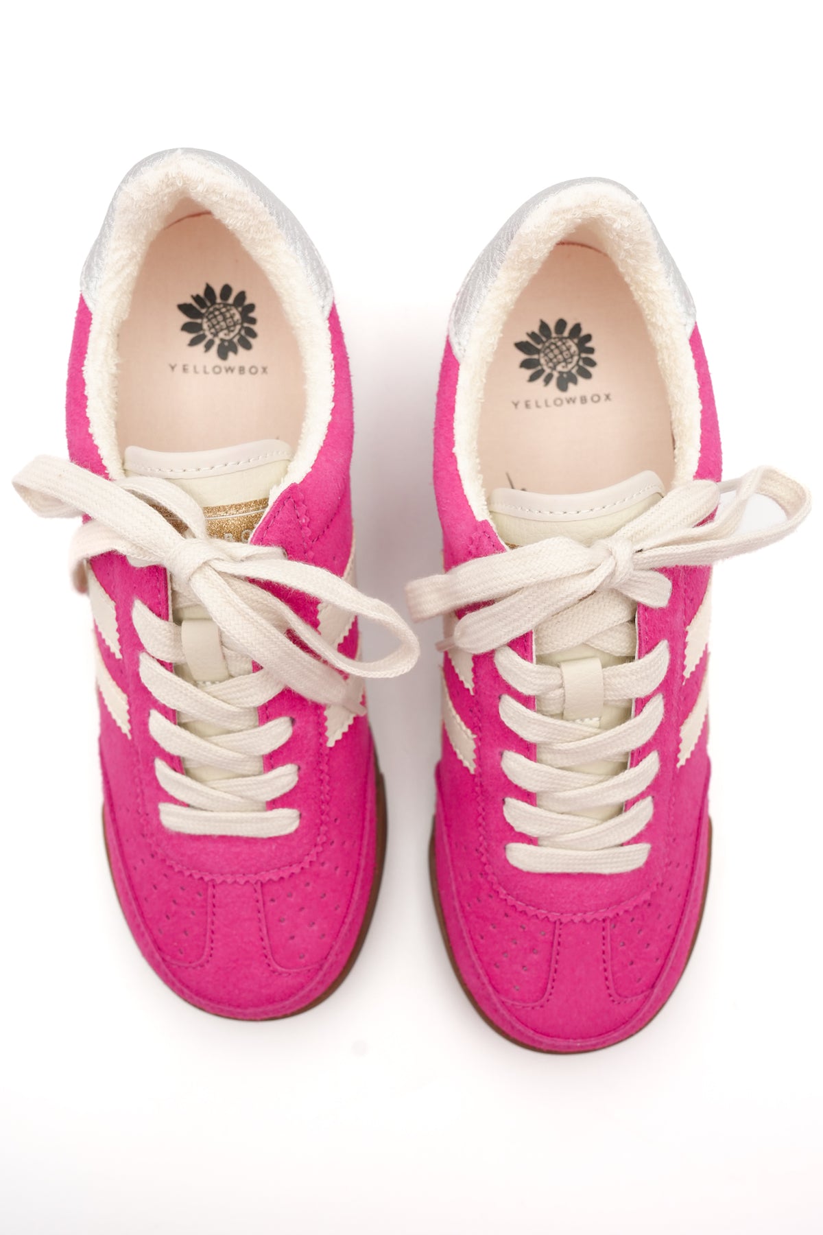 Yellow Box Fuchsia Vegan Suede Lace Up Sneaker - Freckled Poppy