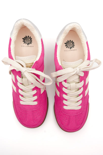 Yellow Box Fuchsia Vegan Suede Lace Up Sneaker - Freckled Poppy