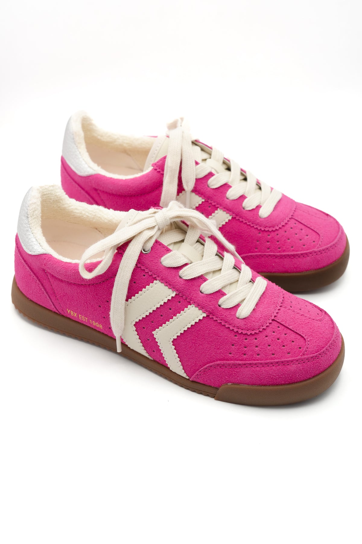Yellow Box Fuchsia Vegan Suede Lace Up Sneaker - Freckled Poppy