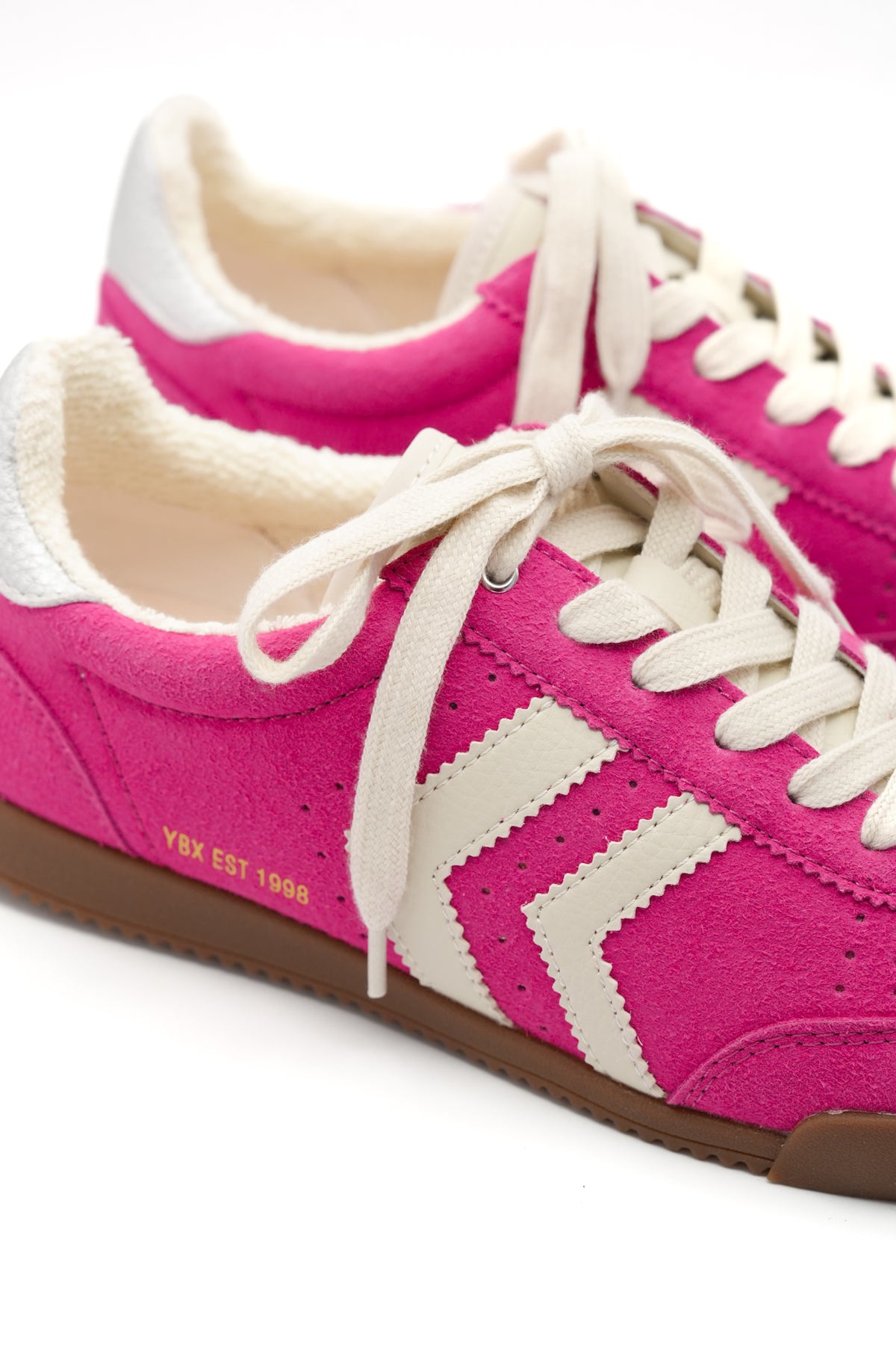 Yellow Box Fuchsia Vegan Suede Lace Up Sneaker - Freckled Poppy