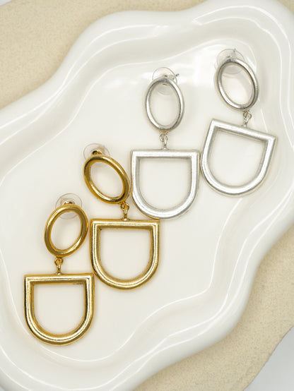 Yochi Zoe Geometric Drop Earrings - Freckled Poppy