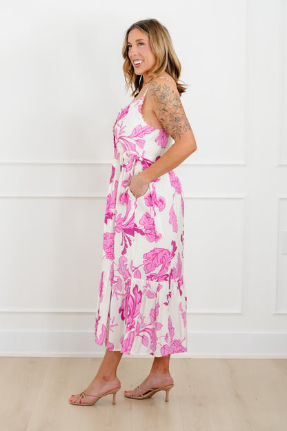 Floral Print Sleeveless Button Down Midi Dress - Freckled Poppy