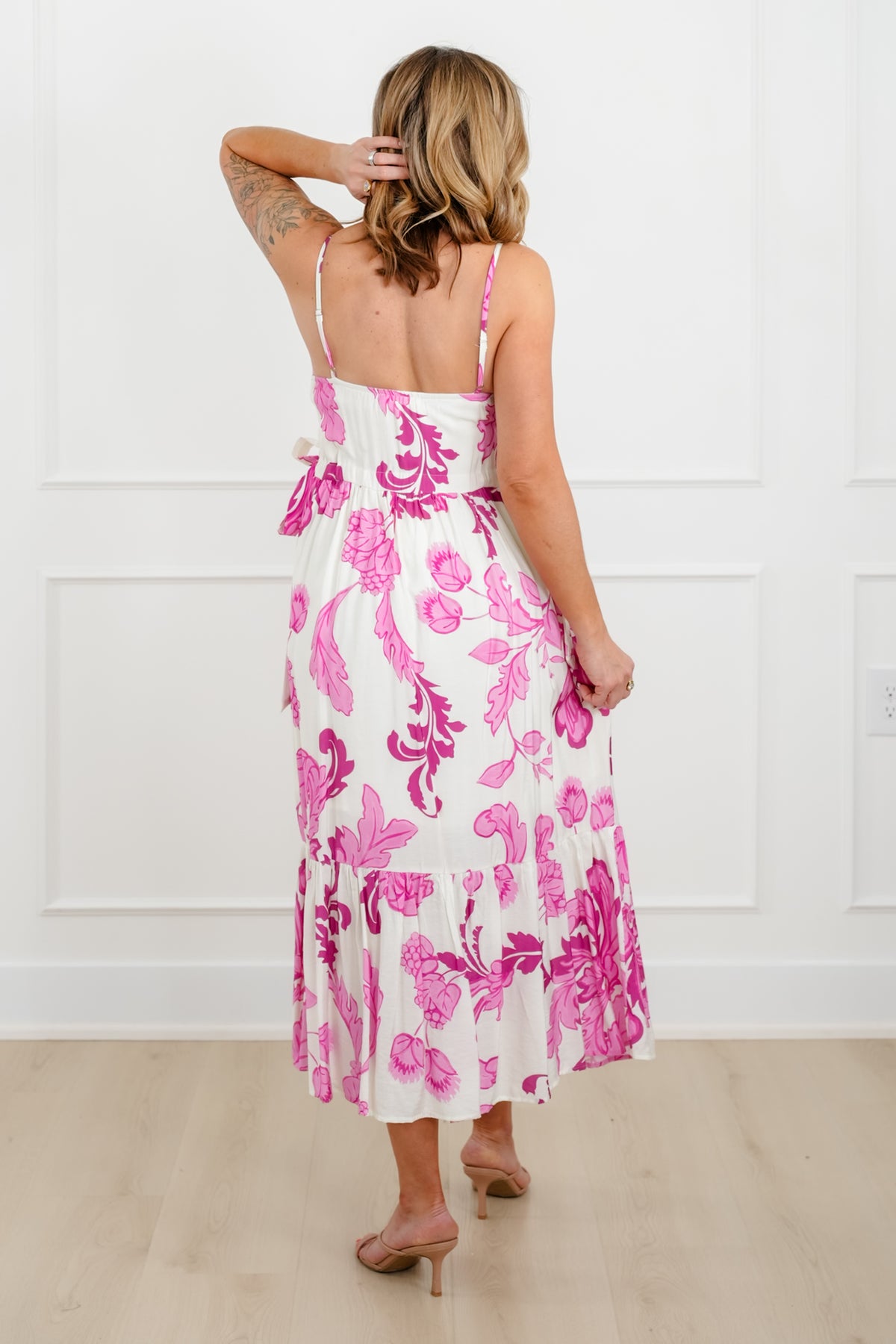 Floral Print Sleeveless Button Down Midi Dress - Freckled Poppy