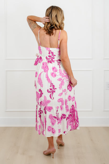 Floral Print Sleeveless Button Down Midi Dress - Freckled Poppy