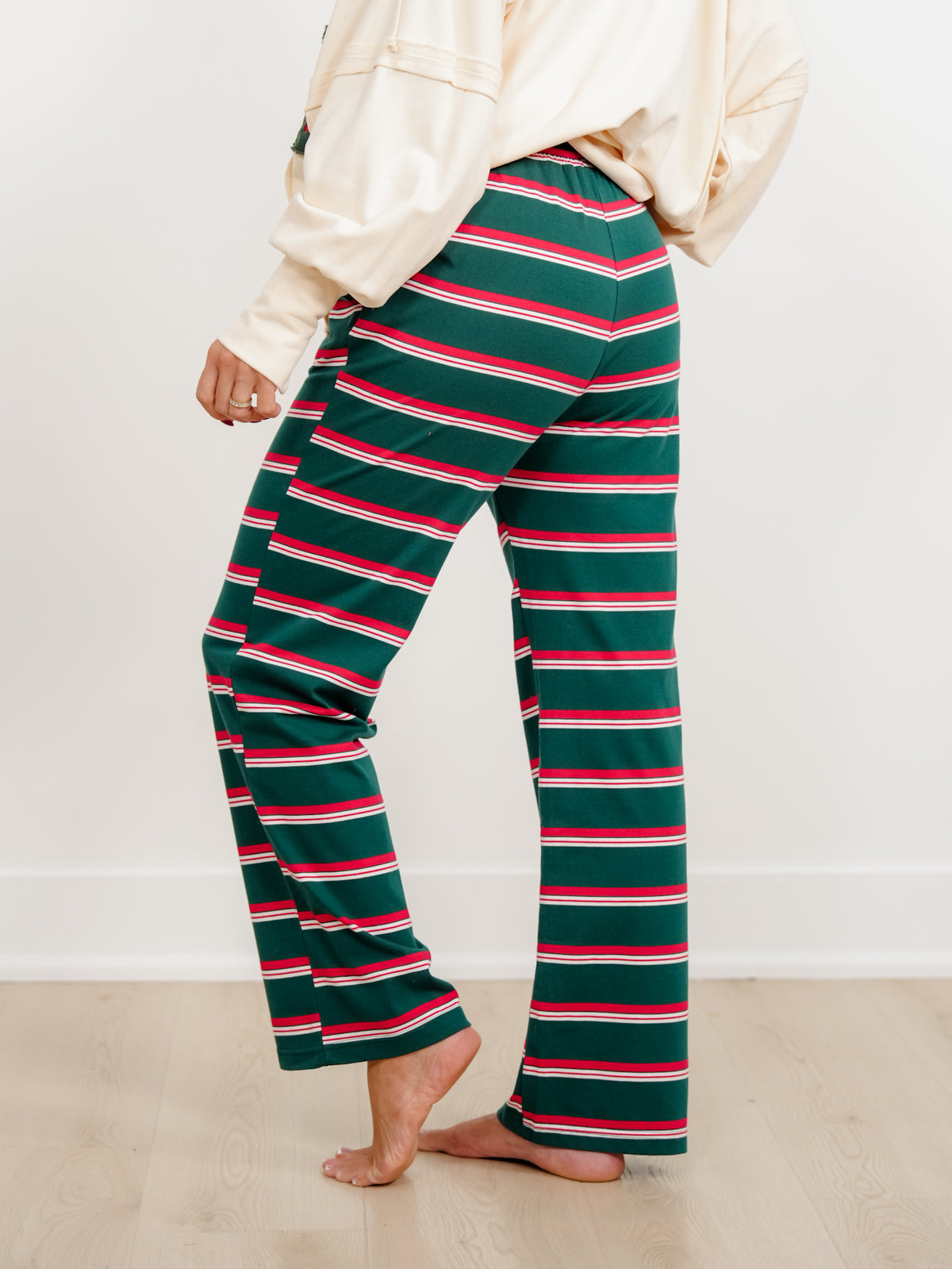 Multi Color Stripe Elastic Waist Knit Pants