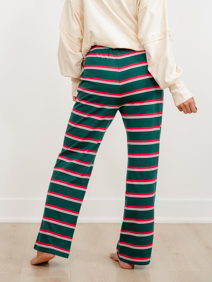 Multi Color Stripe Elastic Waist Knit Pants
