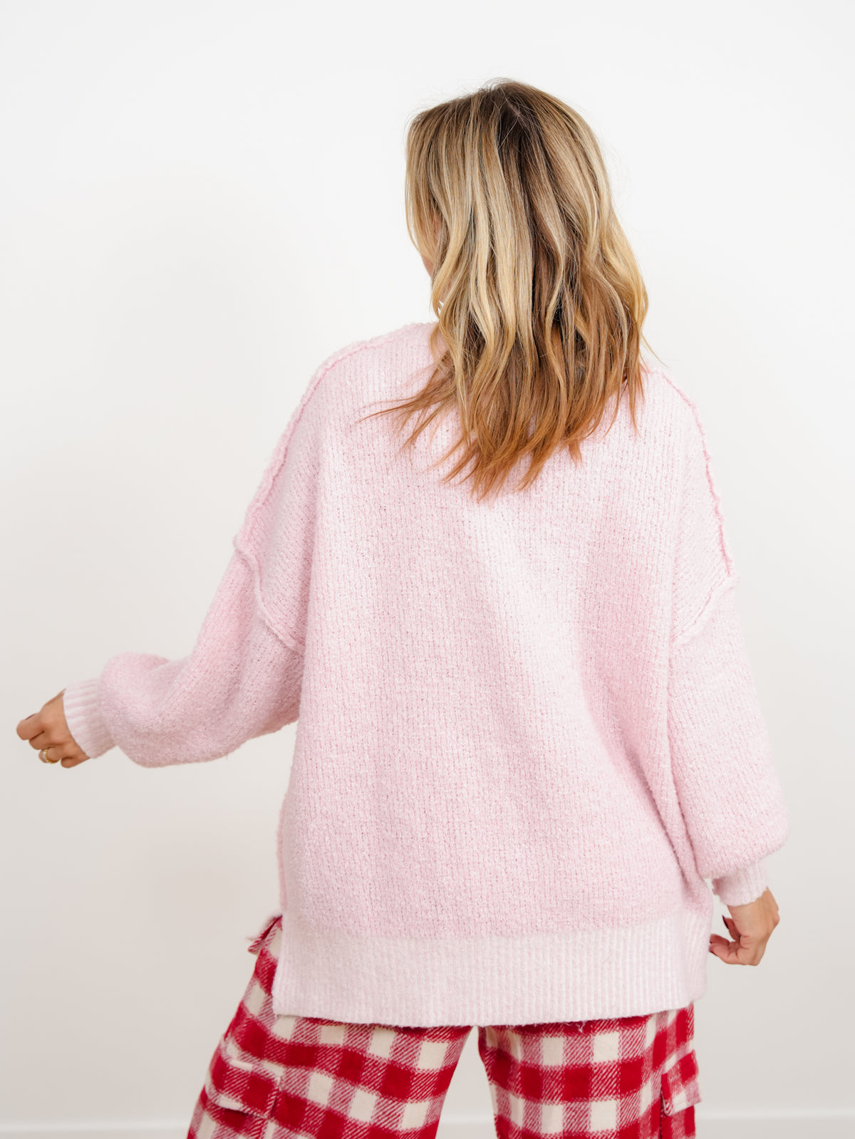Cross Stitch Deer Long Sleeve Pullover Sweater