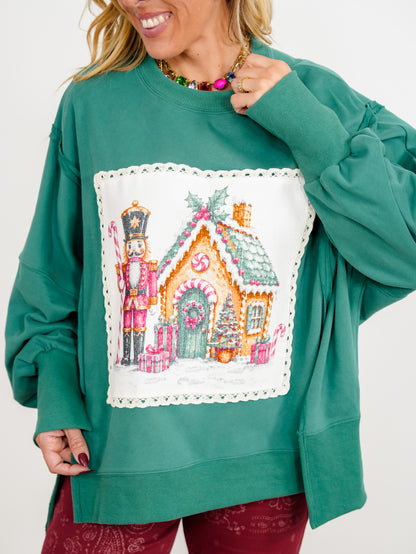 Long Sleeve Nutcracker Pullover Sweatshirt - Freckled Poppy