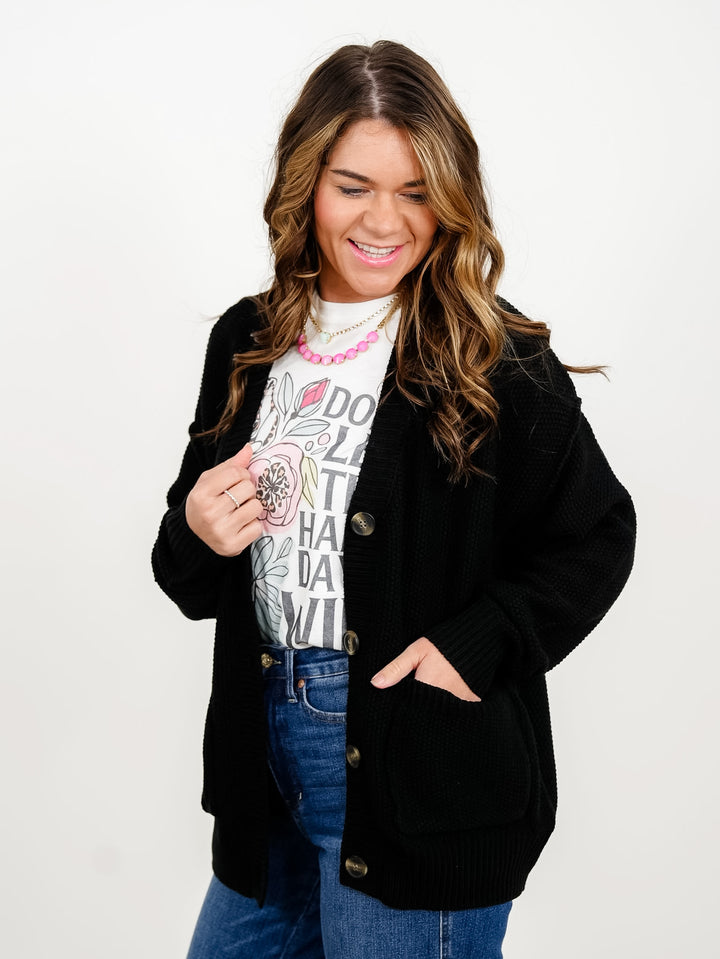 Door Buster! Comfy Textured Knit Button Down Cardigan - Freckled Poppy