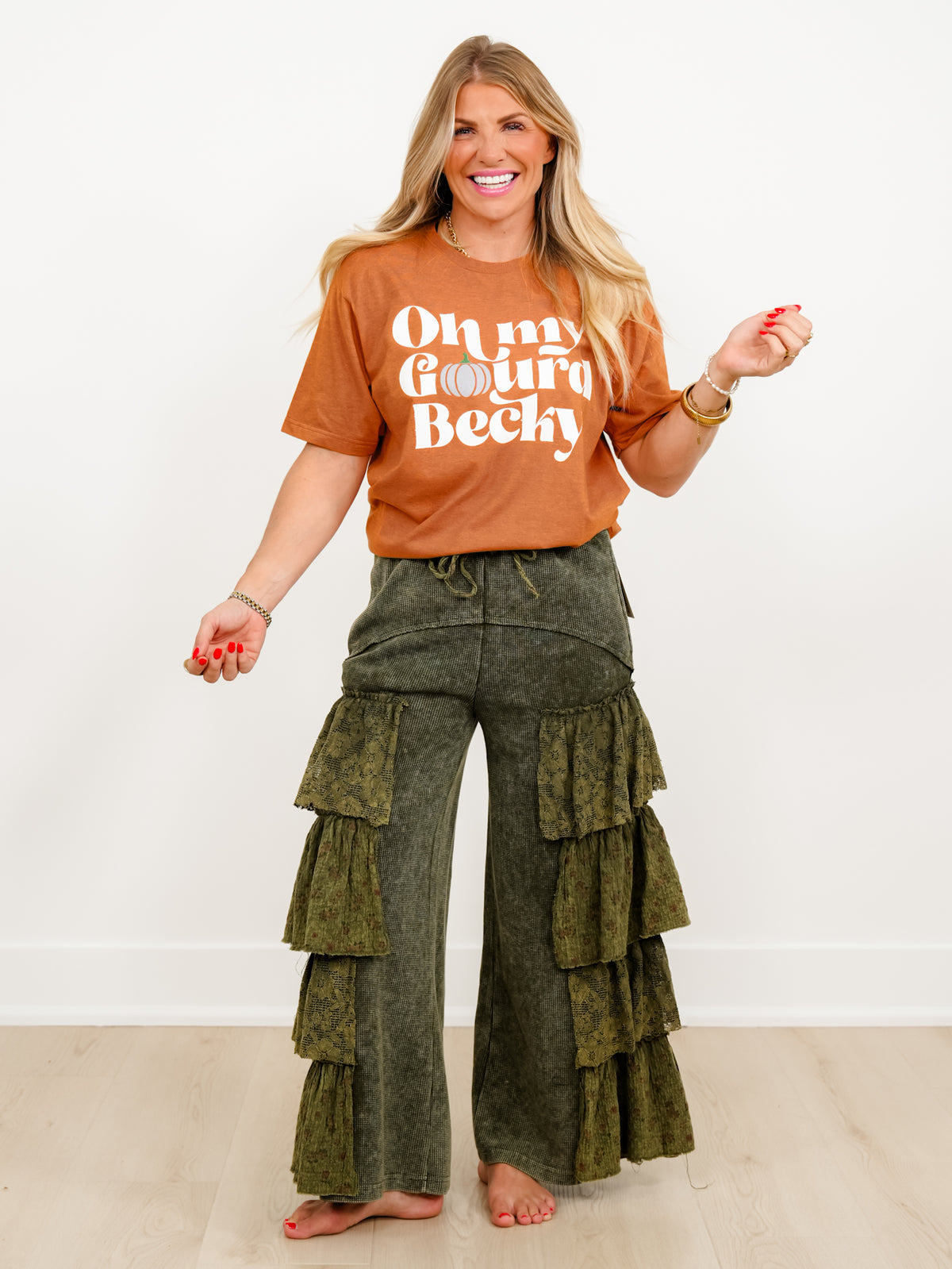Plus/Reg Short Sleeve "Oh My Gourd Becky" Graphic Tee - Freckled Poppy