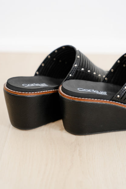 Corky's Much Better Studded Cutout Slide Wedge Sandal - Freckled Poppy