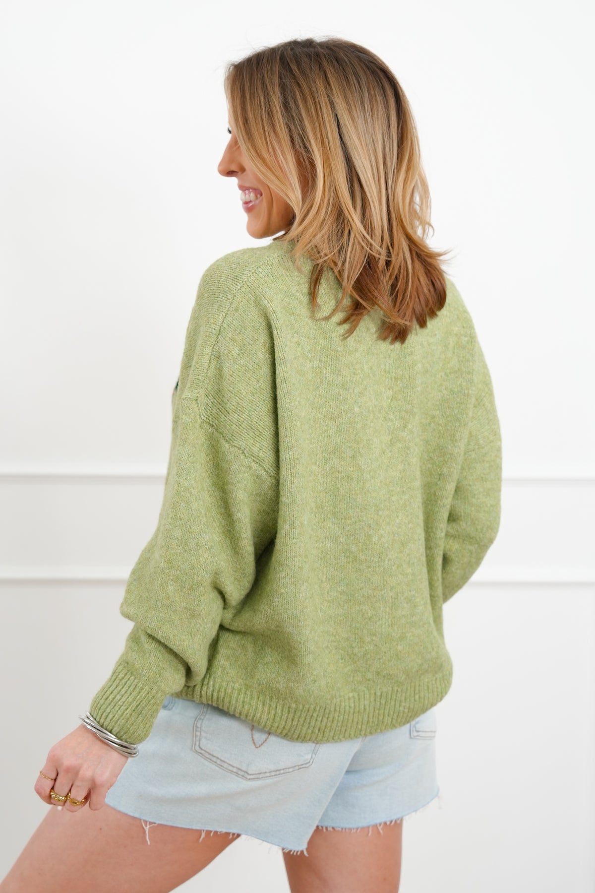 Knit Long Sleeve Flying Duck Pullover Sweater - Freckled Poppy