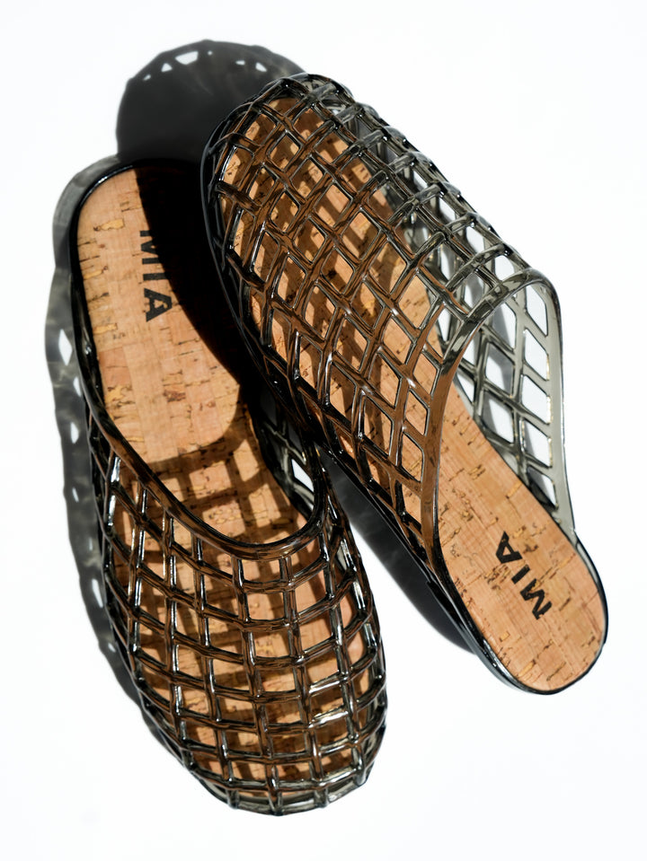 MIA Jelly Cage Slide Sandal with Cork Footbed - Freckled Poppy