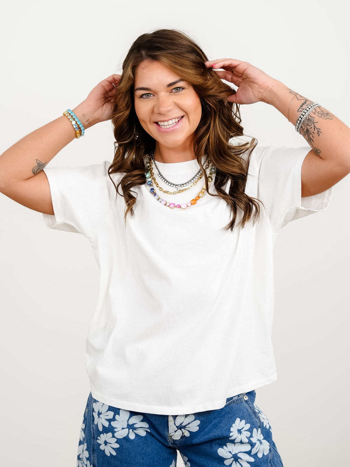 Acid Wash Short Sleeve Top - Freckled Poppy