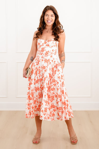 Floral Print Sleeveless Midi Dress - Freckled Poppy