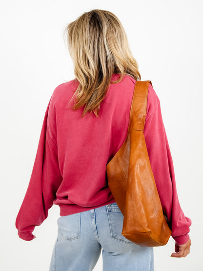 Mineral Wash Crew Neck Sweatshirt - Freckled Poppy