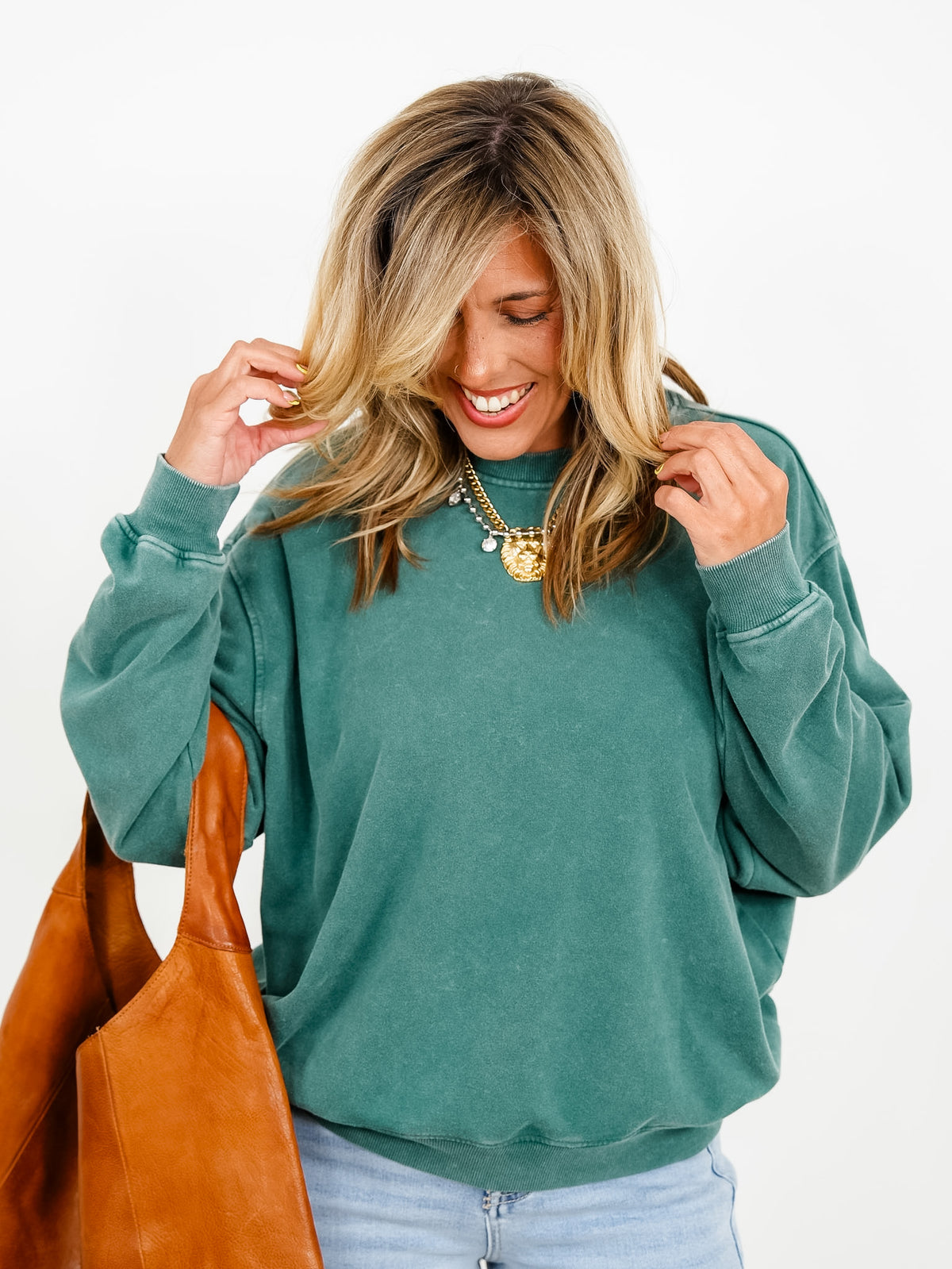 Mineral Wash Crew Neck Sweatshirt - Freckled Poppy