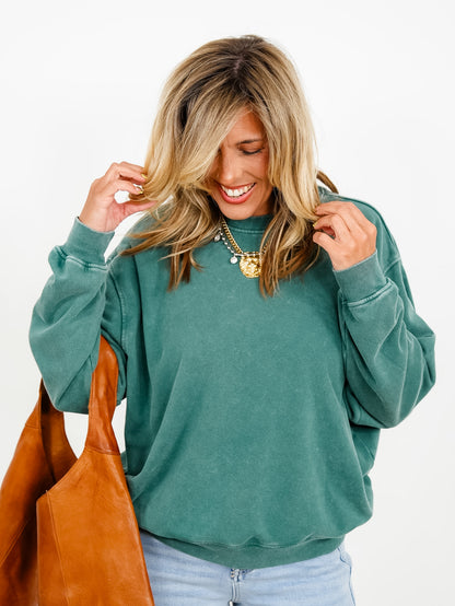 Mineral Wash Crew Neck Sweatshirt - Freckled Poppy