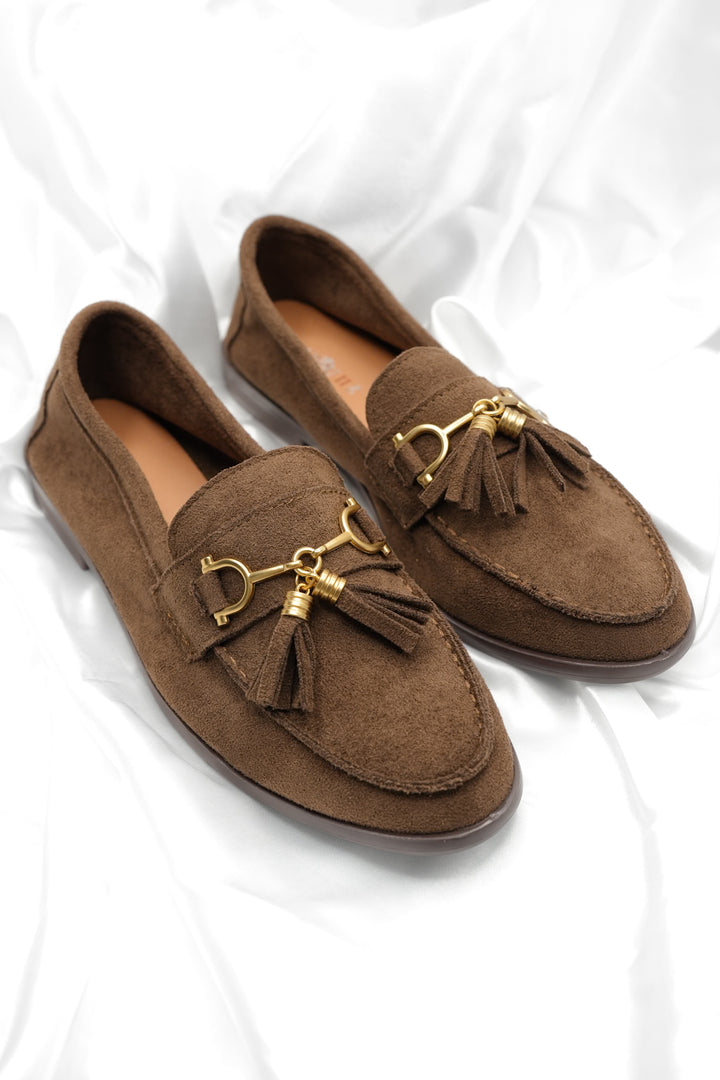 Vegan Suede Slip On Loafer with Tassel - Freckled Poppy