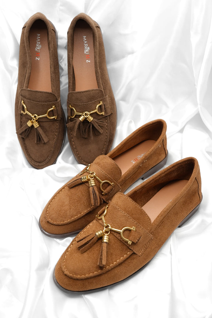Vegan Suede Slip On Loafer with Tassel - Freckled Poppy
