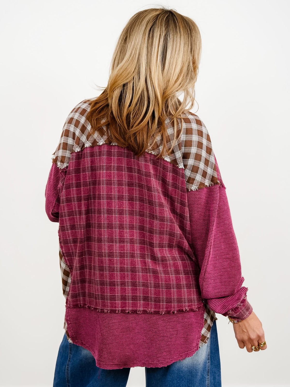 Plaid Long Sleeve Button Down Top - Freckled Poppy