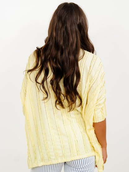 Plus/Reg Lace Short Sleeve V-Neck Top - Freckled Poppy