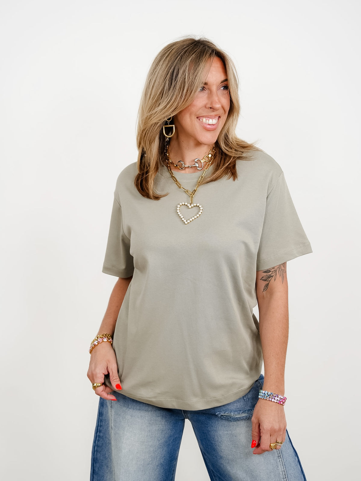 Solid Color Round Neck Short Sleeve Knit Top - Freckled Poppy