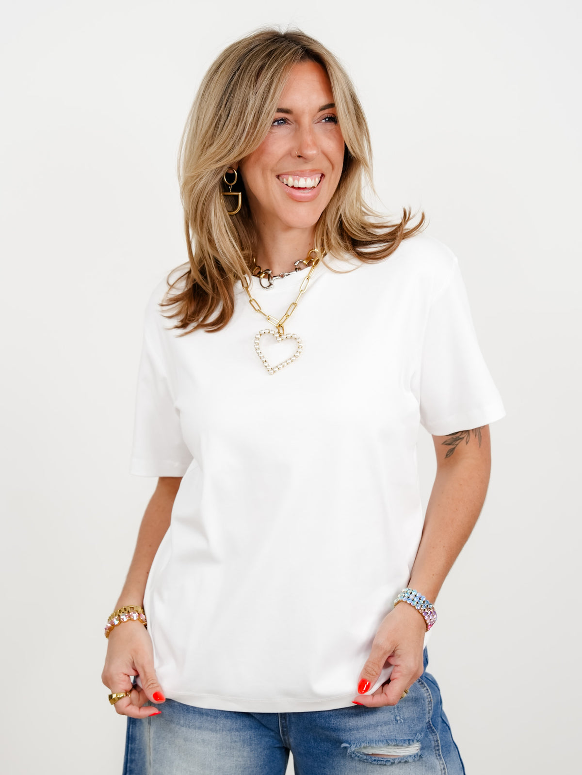Solid Color Round Neck Short Sleeve Knit Top - Freckled Poppy