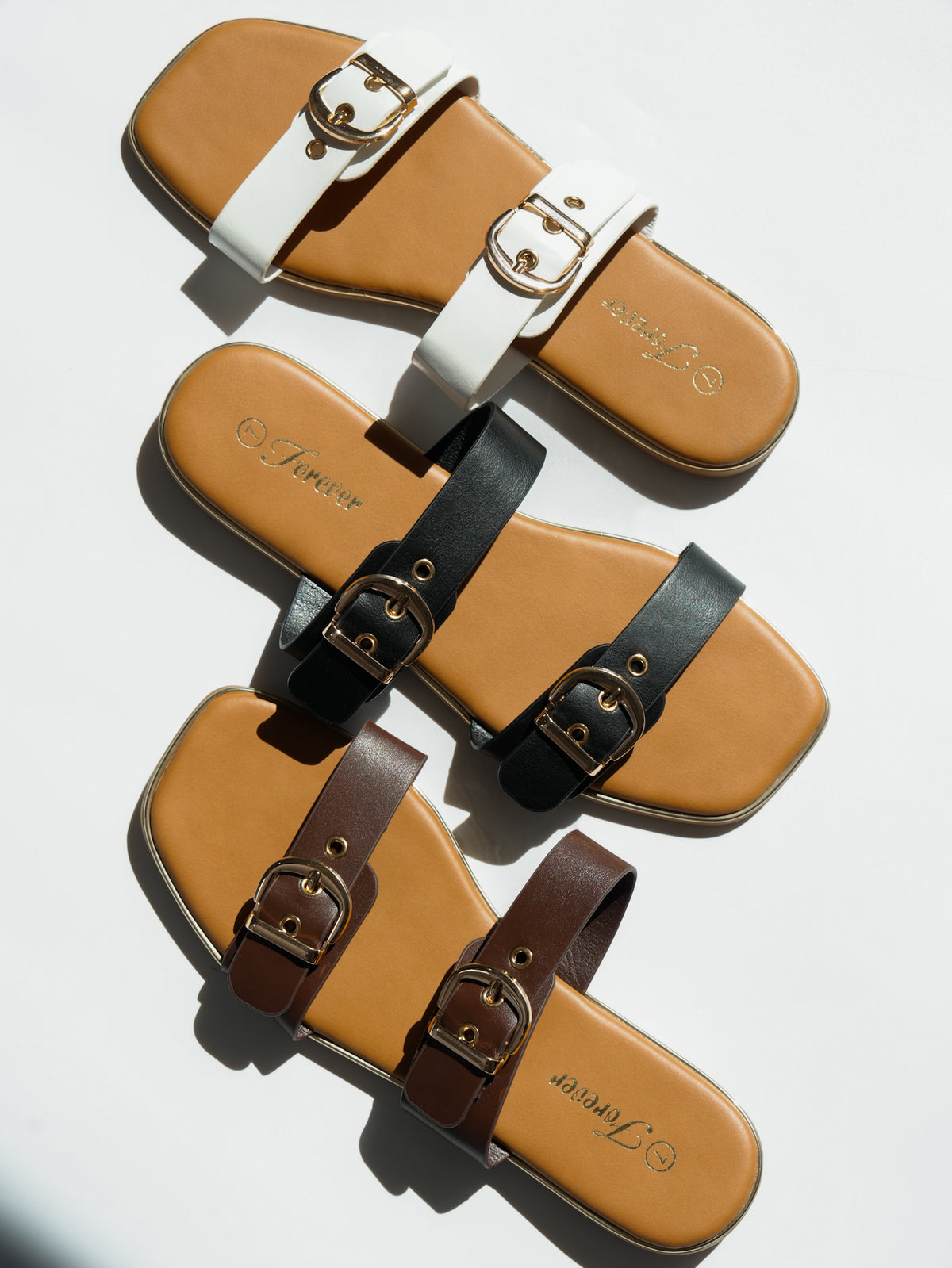Double Buckle Strap Slide Sandal - Freckled Poppy