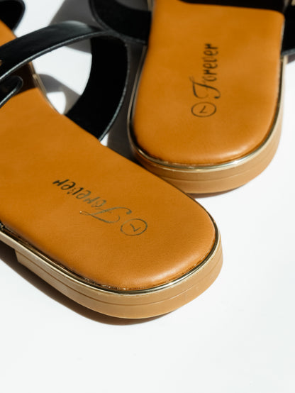 Double Buckle Strap Slide Sandal - Freckled Poppy