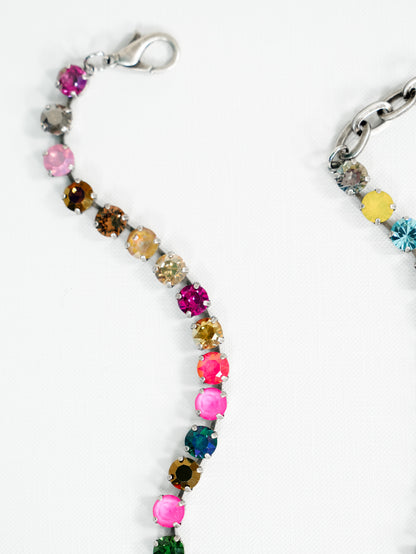 TOVA Oakland Crystal Necklace in Antique Silver