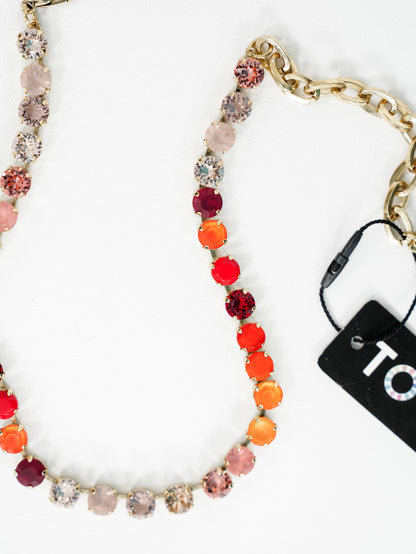 TOVA Oakland Crystal Necklace in Red Rosies - Freckled Poppy