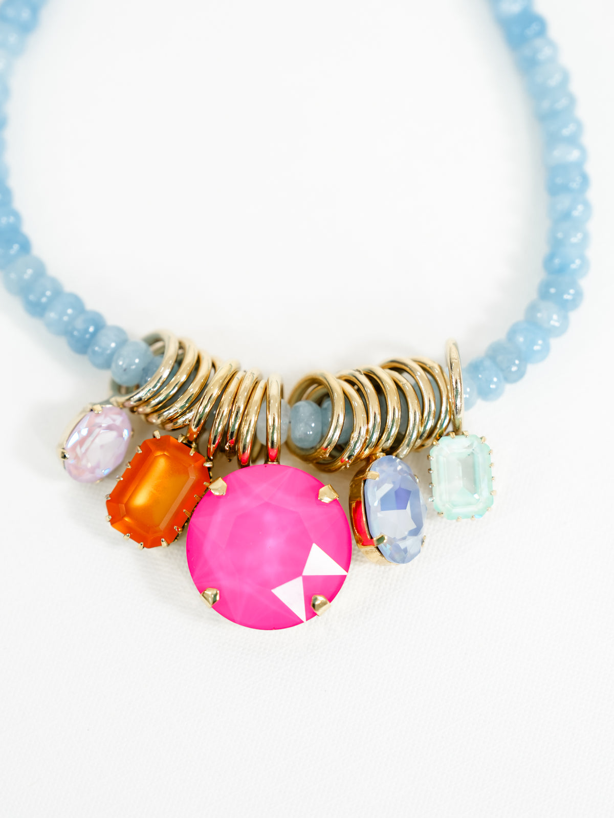 TOVA Nadine Beaded Gemstone Pendant Necklace