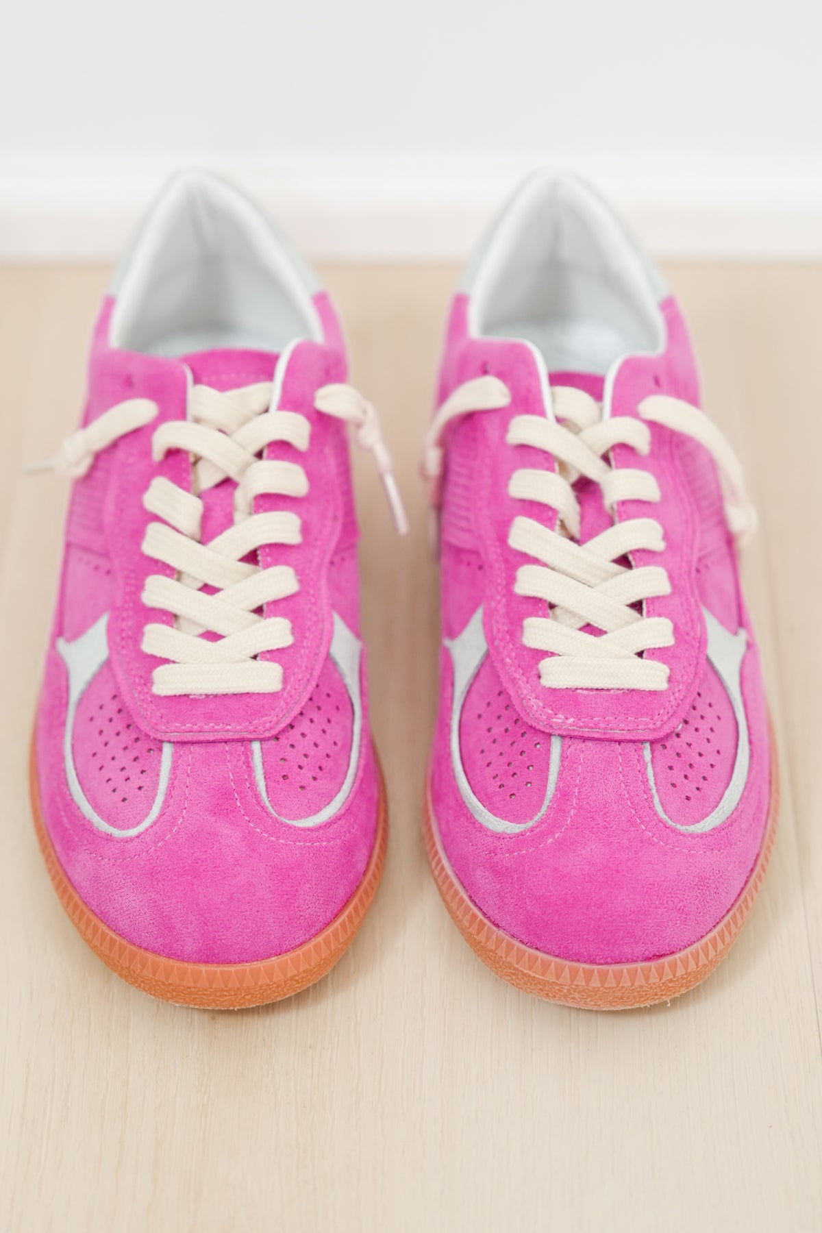 Retro Vegan Suede Lace Up Sneaker - Freckled Poppy