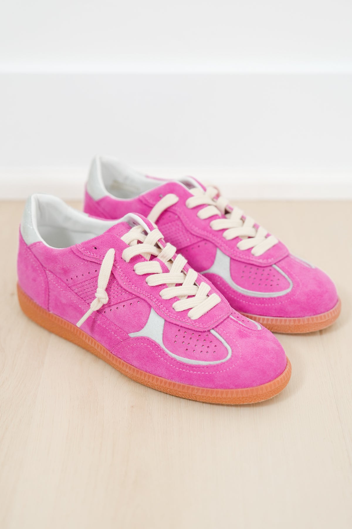 Retro Vegan Suede Lace Up Sneaker - Freckled Poppy