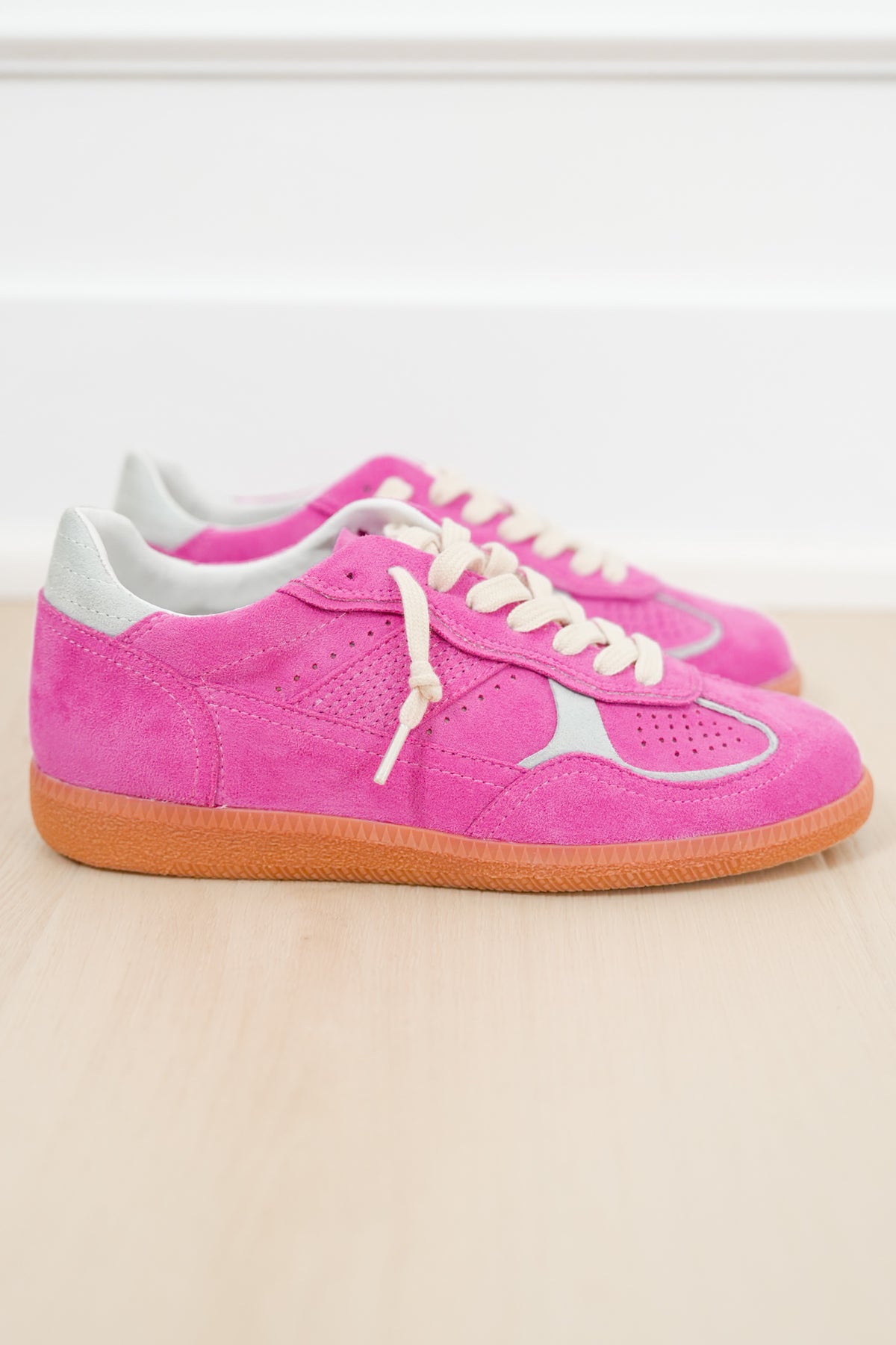 Retro Vegan Suede Lace Up Sneaker - Freckled Poppy