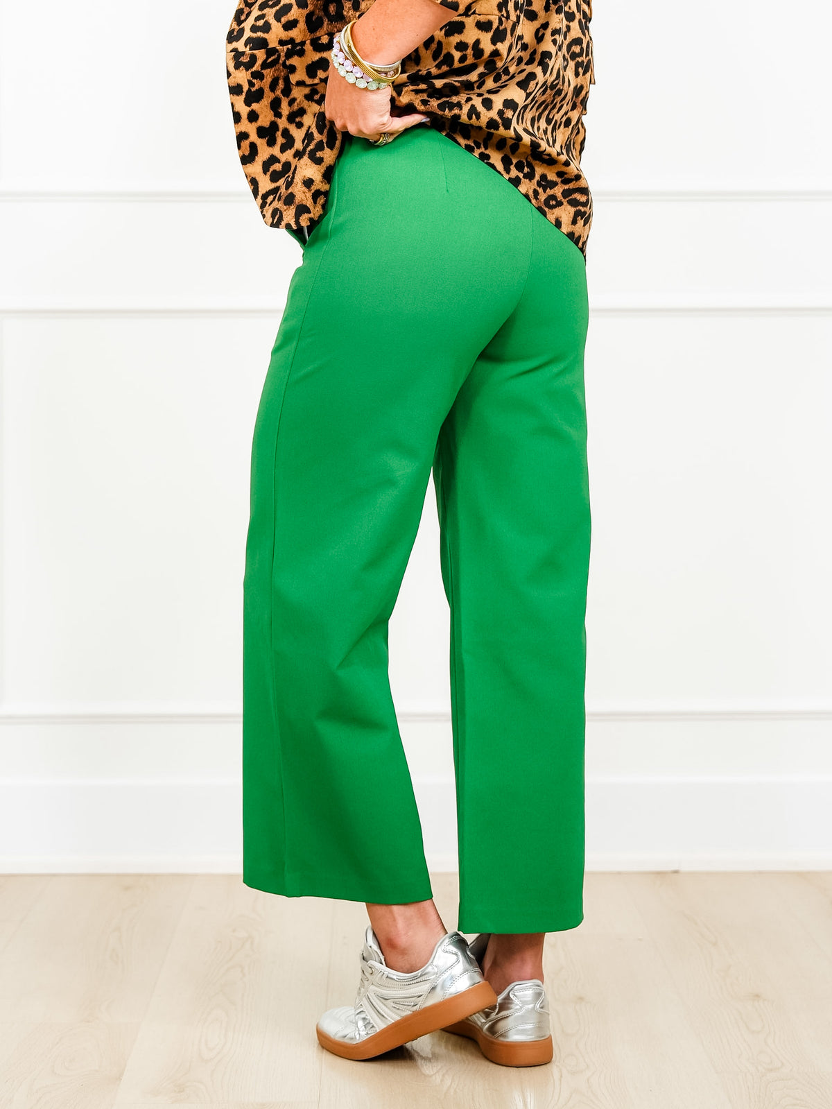 Solid Elastic Waist Wide Leg Pants - Freckled Poppy