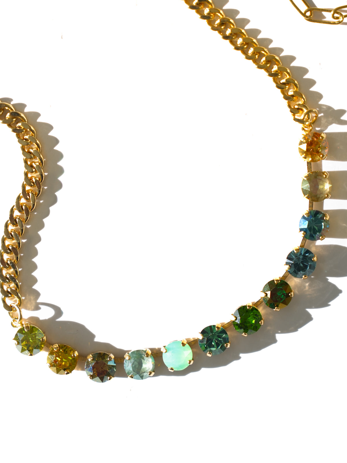 TOVA Mini Oakland Crystal Link Necklace in Mossie Mae