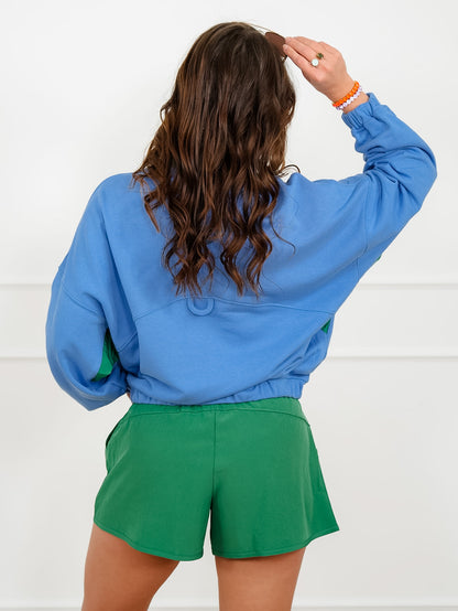 Long Sleeve 3/4 Button Down Top and Shorts Set - Freckled Poppy