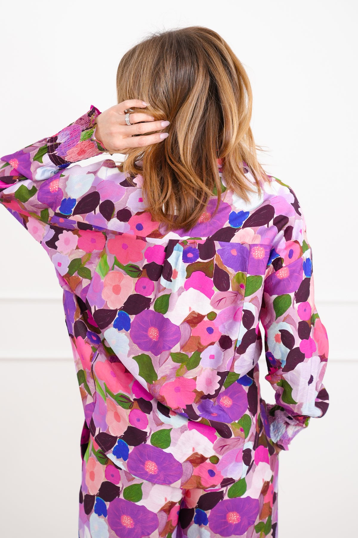 Plus/Reg Floral Print Long Sleeve Top - Freckled Poppy