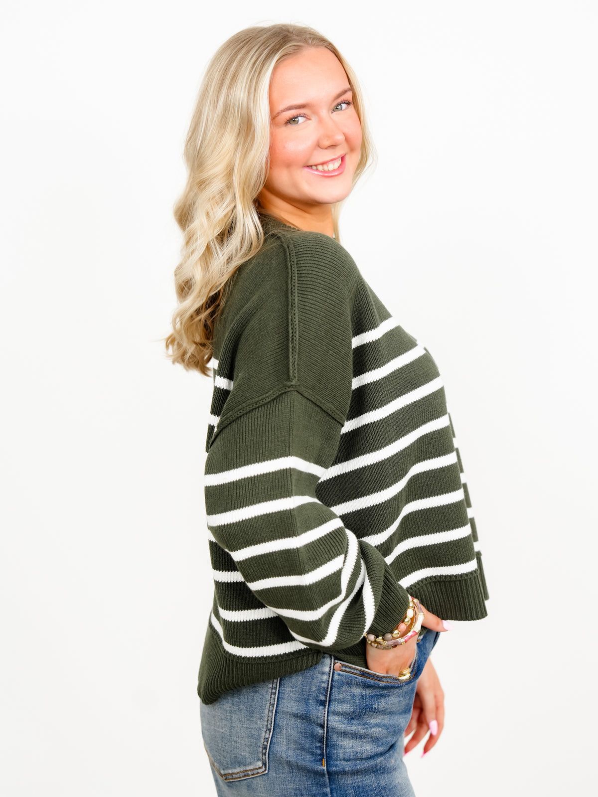 Door Buster! Zenana Exposed Seam Striped Oversized Sweater - Freckled Poppy
