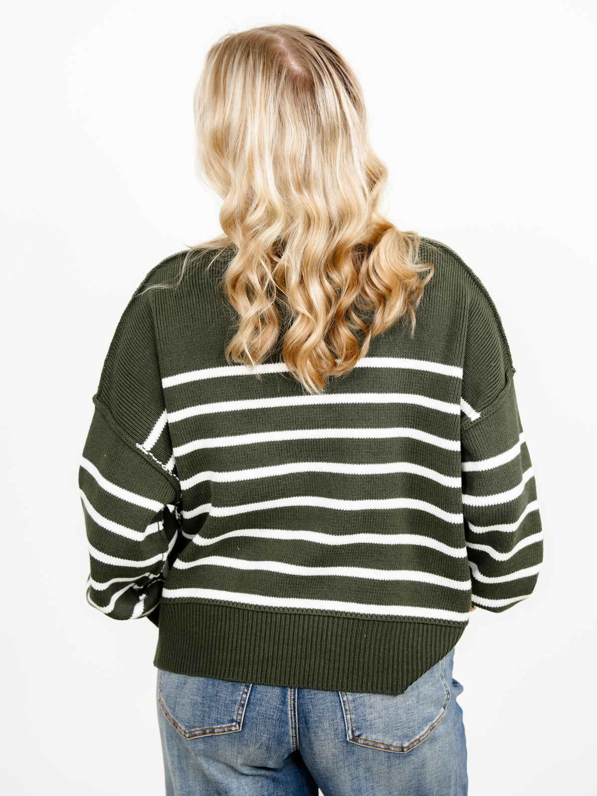 Door Buster! Zenana Exposed Seam Striped Oversized Sweater - Freckled Poppy
